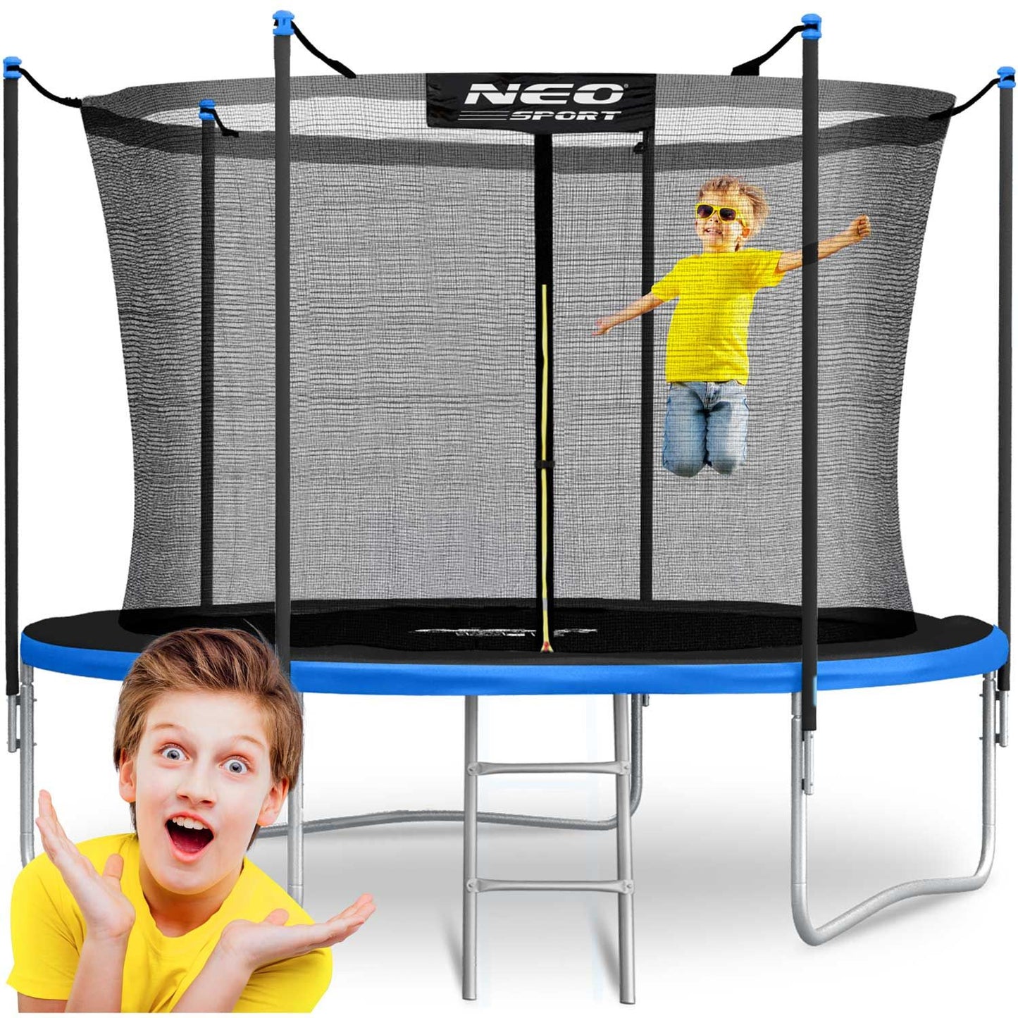 Trampoline for garden 312 cm with inner safety net and ladder Neo-Sport