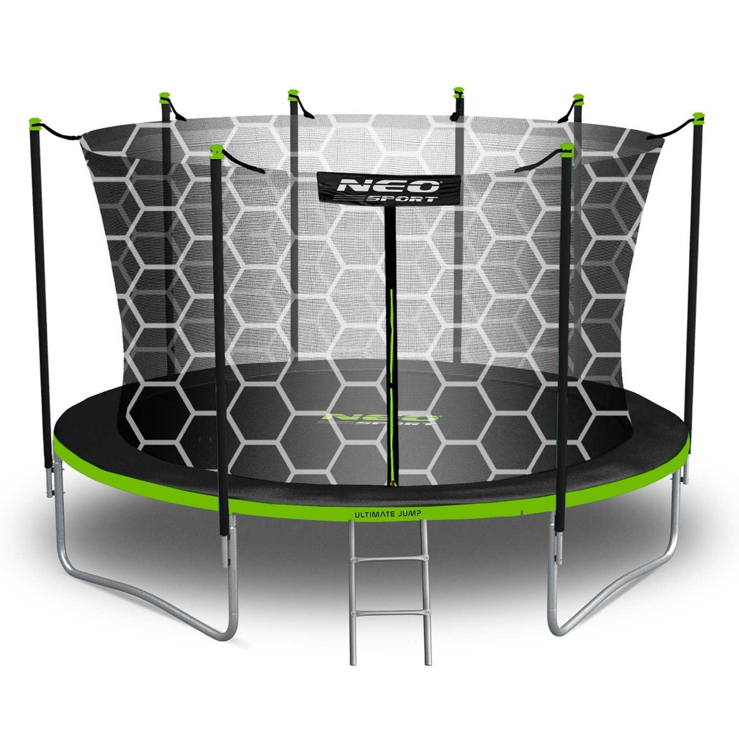 Trampoline for the garden 12ft/374cm with inner safety net and ladder from Neo-Sport