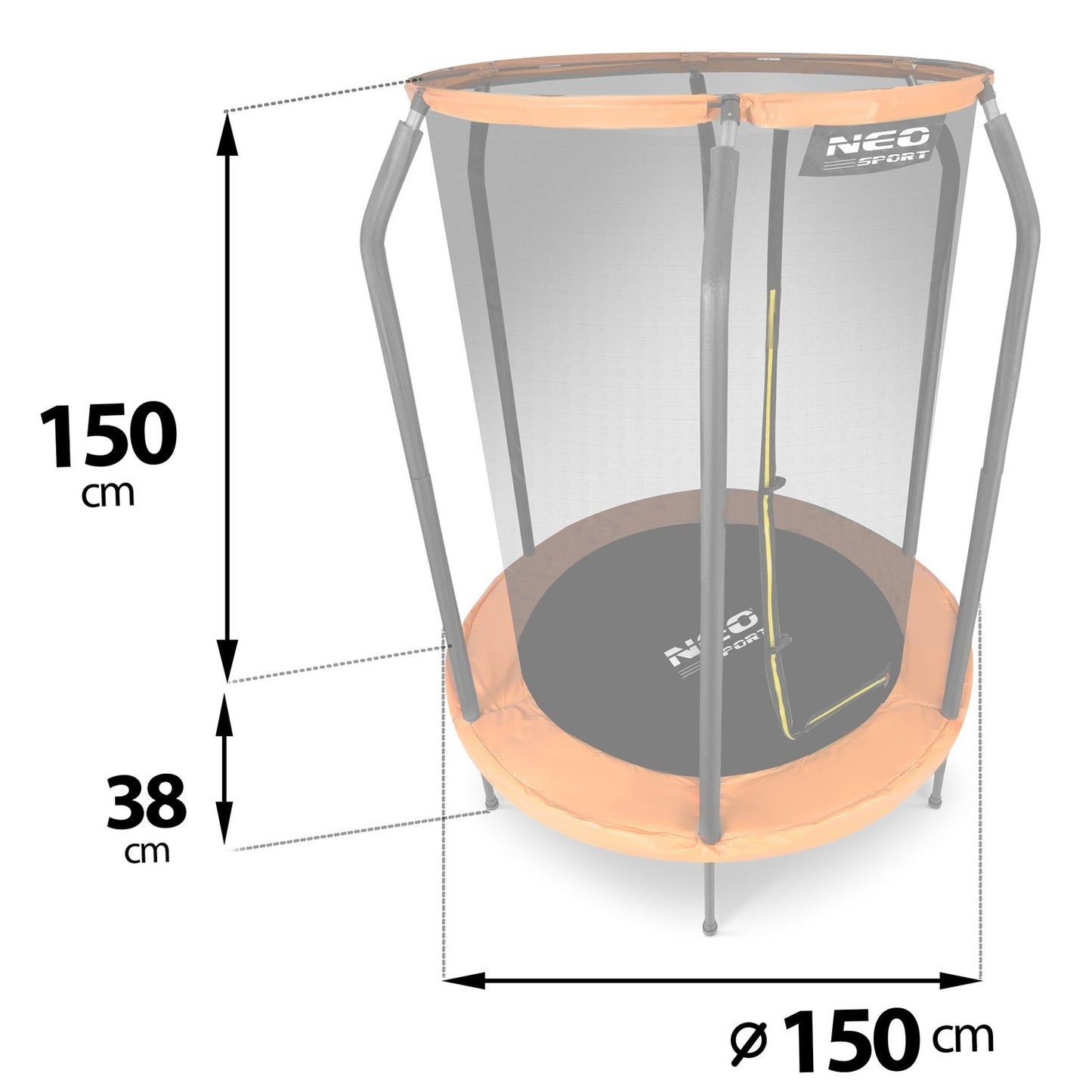 Children's Garden Trampoline with Safety Net, 152 cm