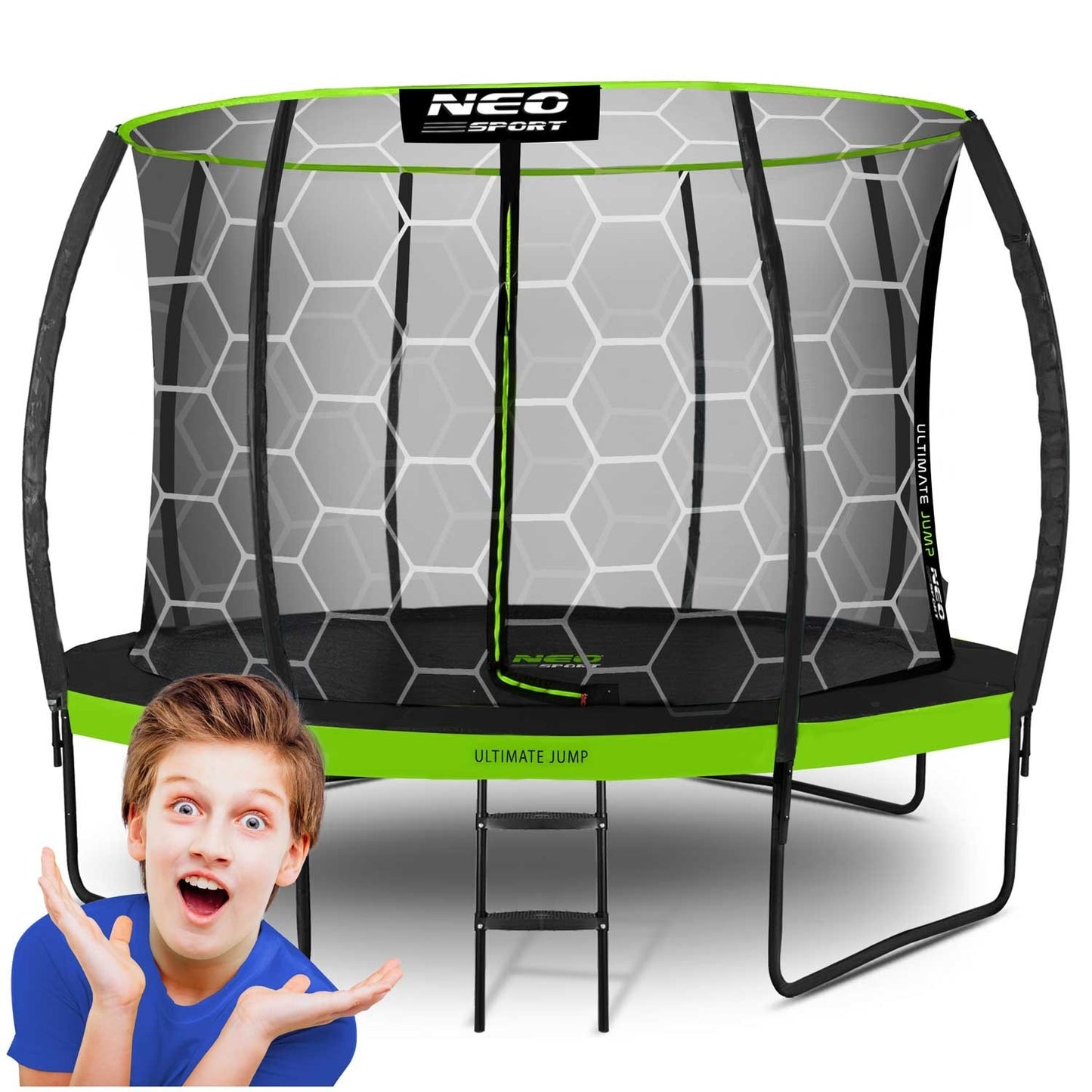 Trampoline for the garden, 374 cm with inner protective net from Neo-Sport