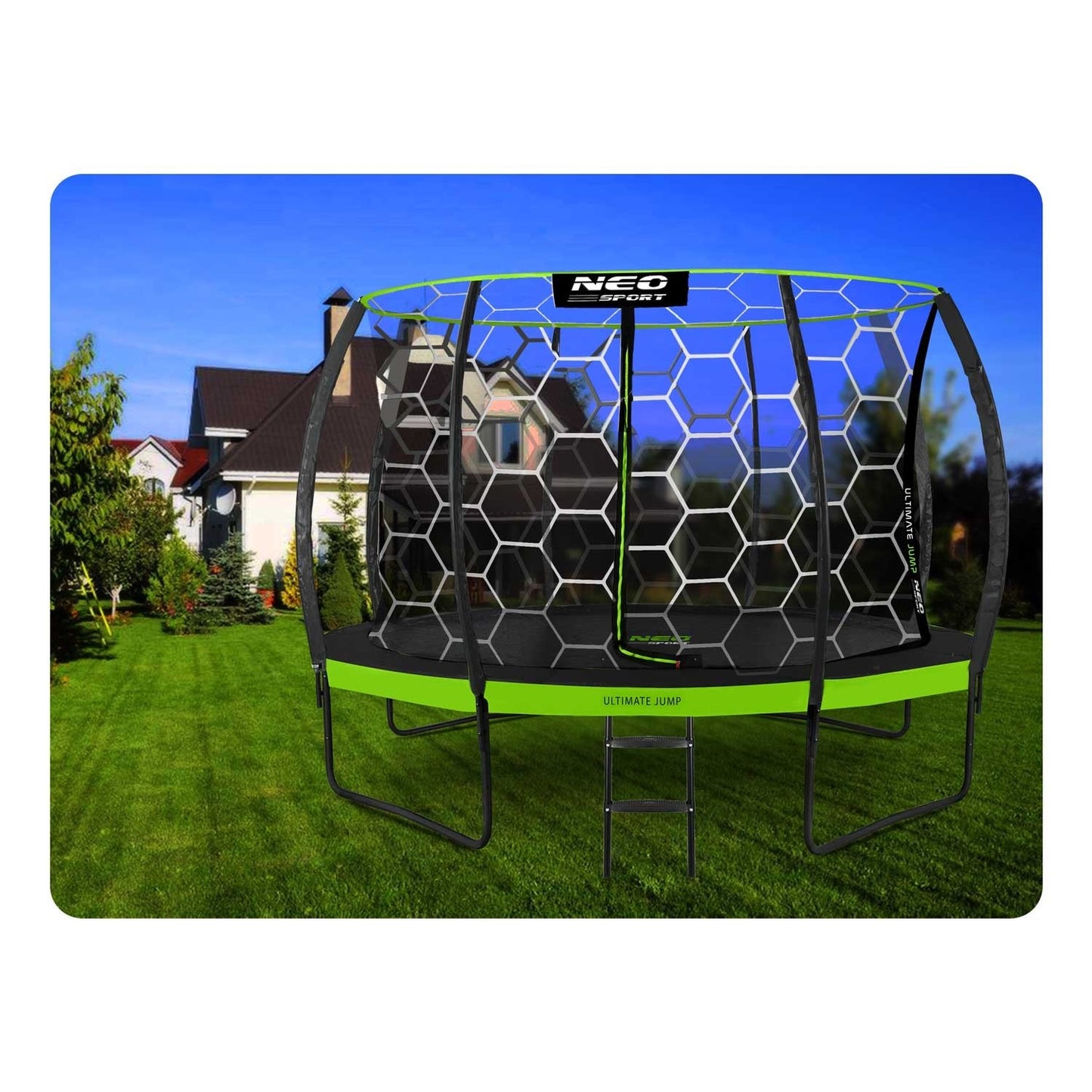 Trampoline for the garden, 374 cm with inner protective net from Neo-Sport