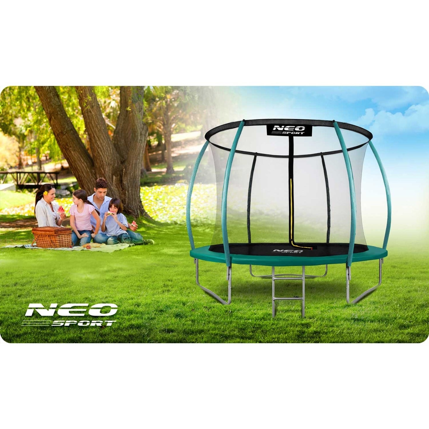 Trampoline for the garden 8ft/252cm with inner safety net from Neo-Sport