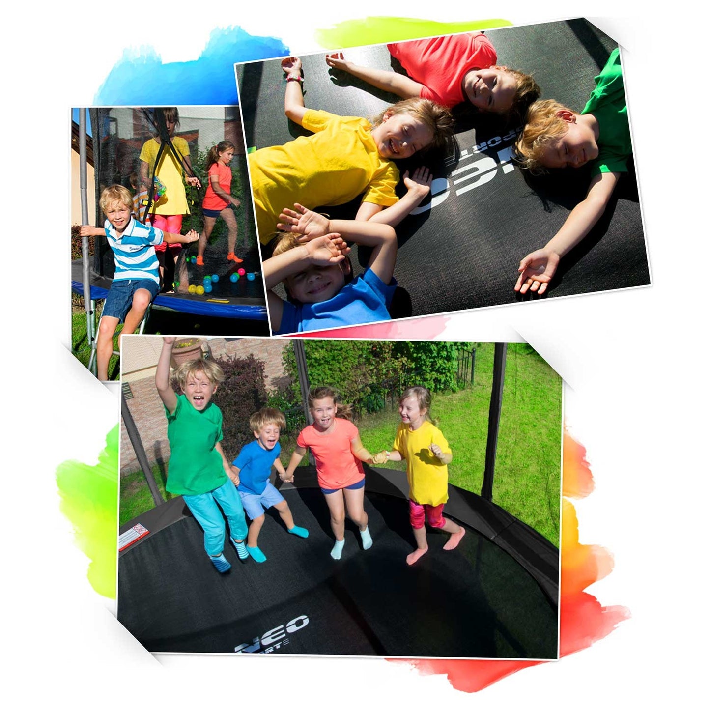 Trampoline for the garden 8ft/252cm with internal safety net and ladder Neo-Sport