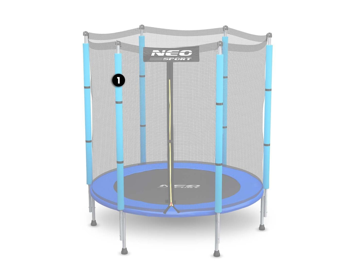 Trampoline top post with outer protective net 4.5 ft Blue Neo-Sport