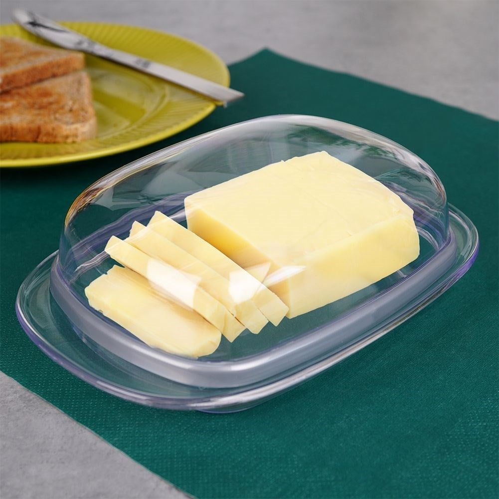Transparent Butter Container in Plastic for Storage and Serving
