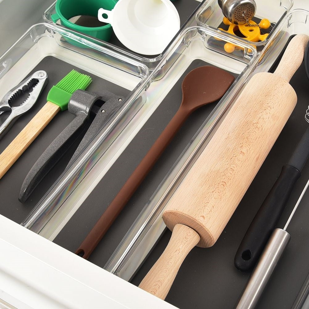 Transparent Storage Box with Non-Slip Feet and Rubber Mat