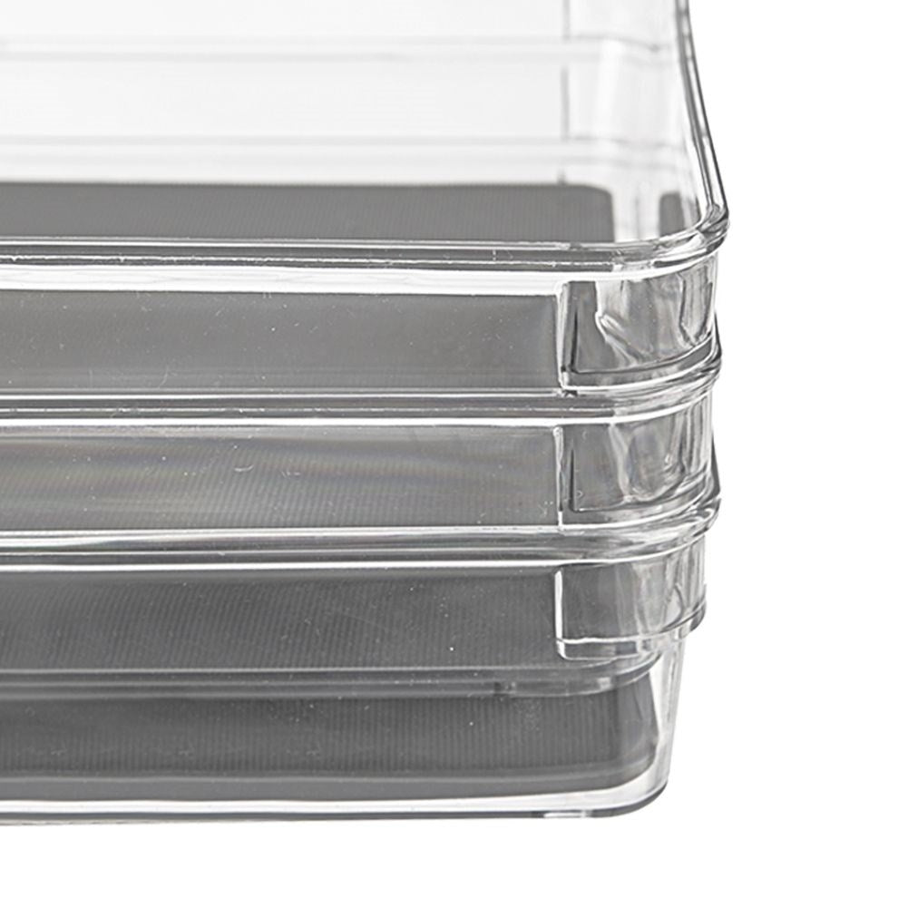 Transparent Storage Box with Non-Slip Feet and Rubber Mat