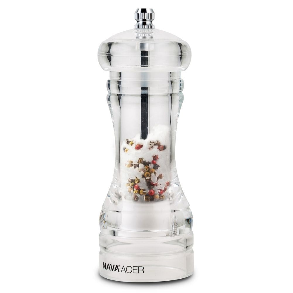 Transparent acrylic grinder with adjustable ceramic grind