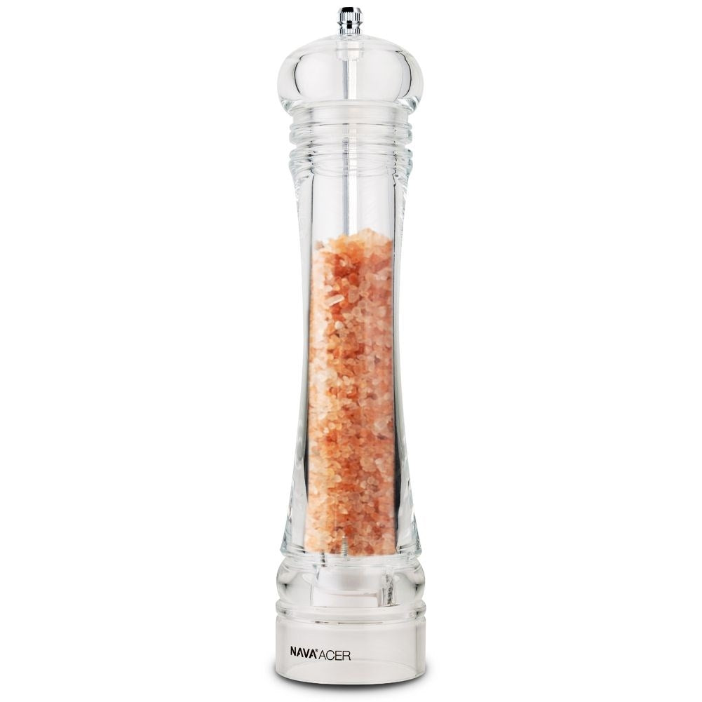Transparent acrylic grinder with ceramic grinders and adjustable grinding degree