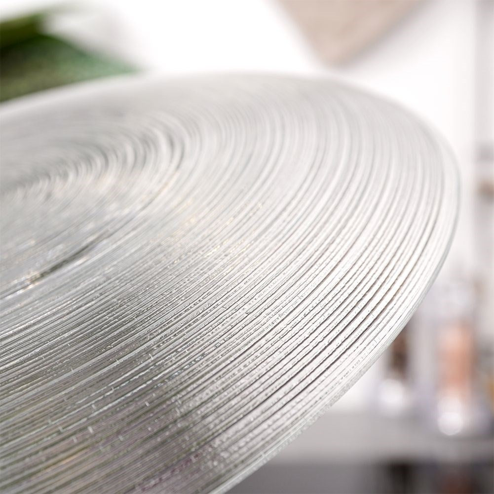 Transparent dinner plate, dishwasher safe.