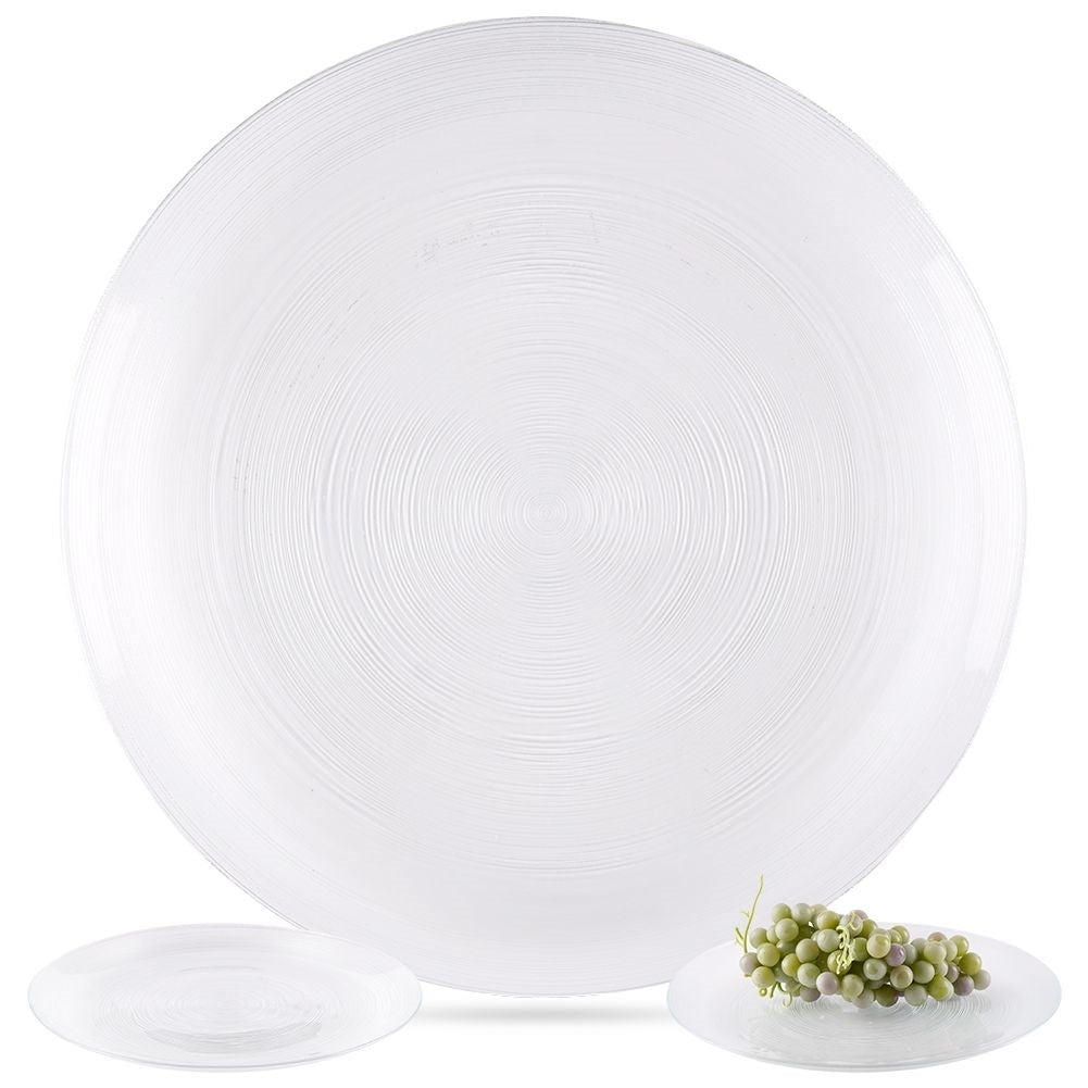 Transparent dinner plate, dishwasher safe.