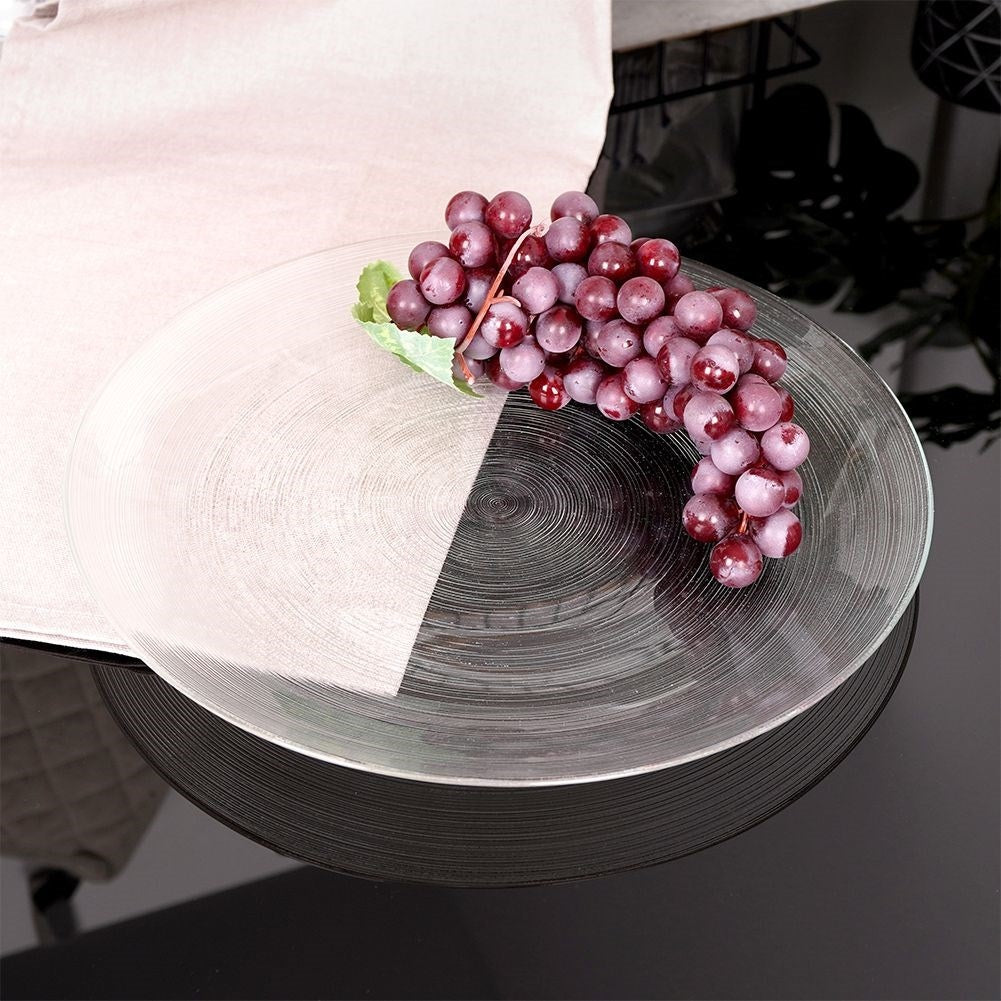 Transparent dinner plate, dishwasher safe.