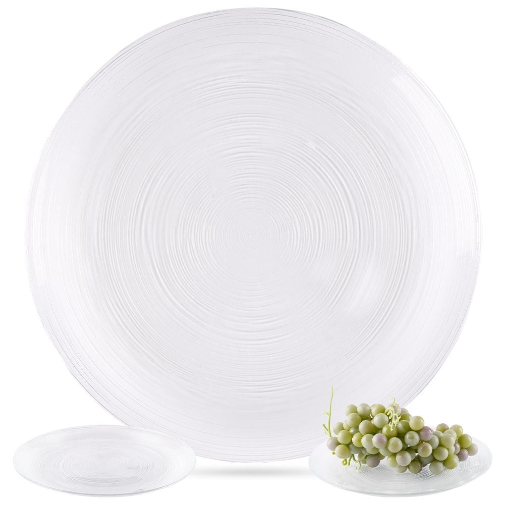 Transparent glass dessert plate, dishwasher safe, for all occasions