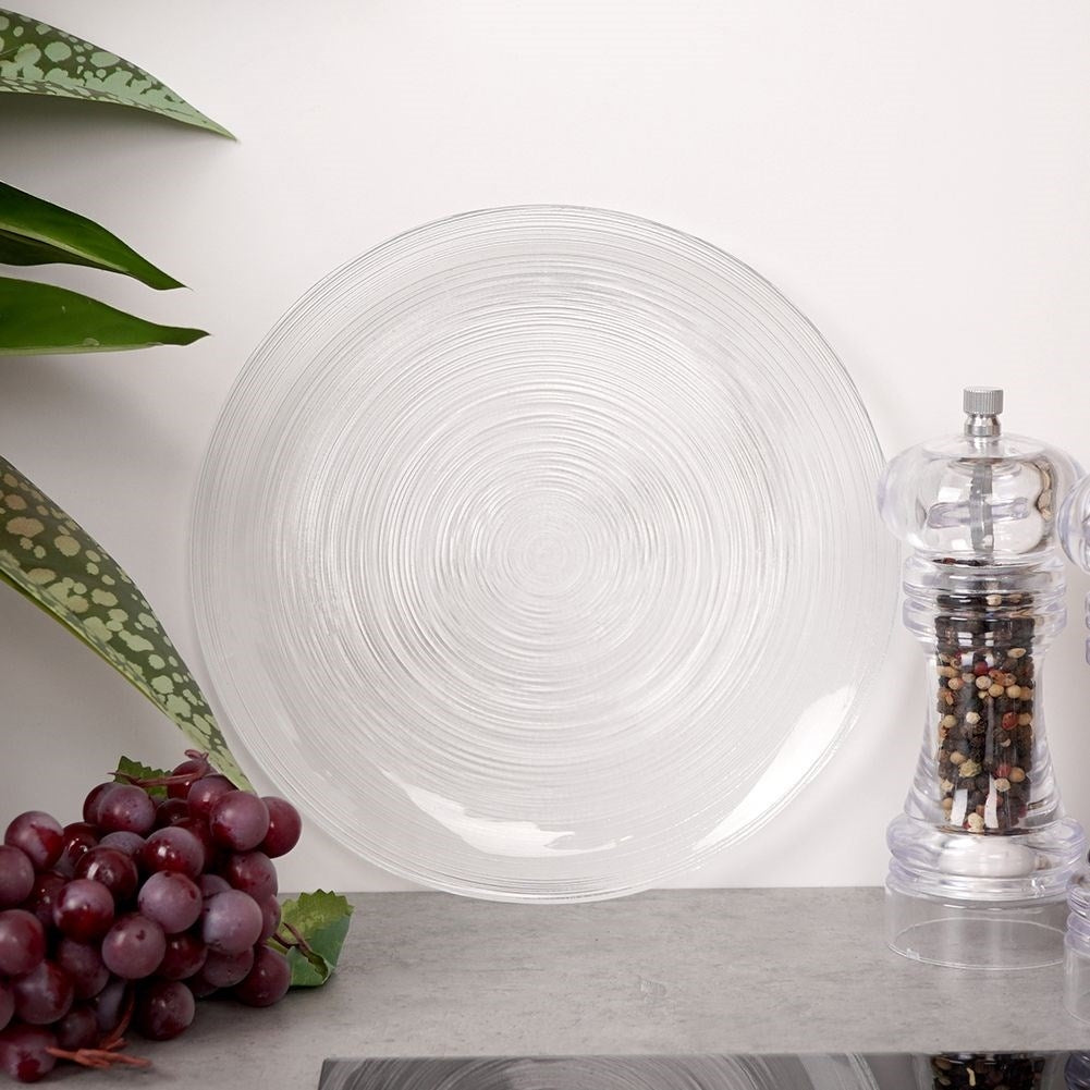 Transparent glass dessert plate, dishwasher safe, for all occasions
