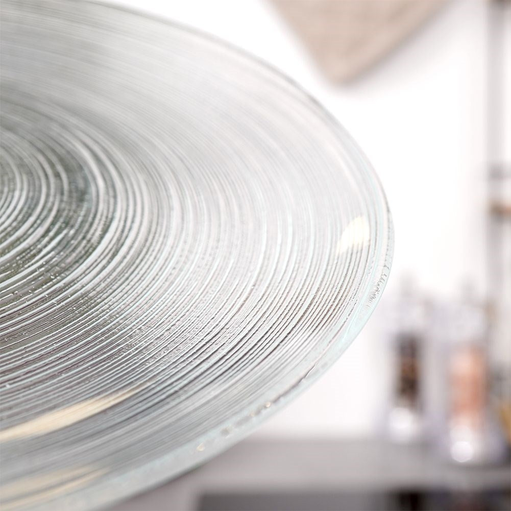 Transparent glass dessert plate, dishwasher safe, for all occasions