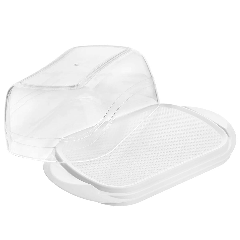 Transparent plastic butter dish
