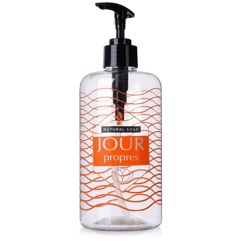 Transparent soap dispenser 500 ml for kitchen and bathroom