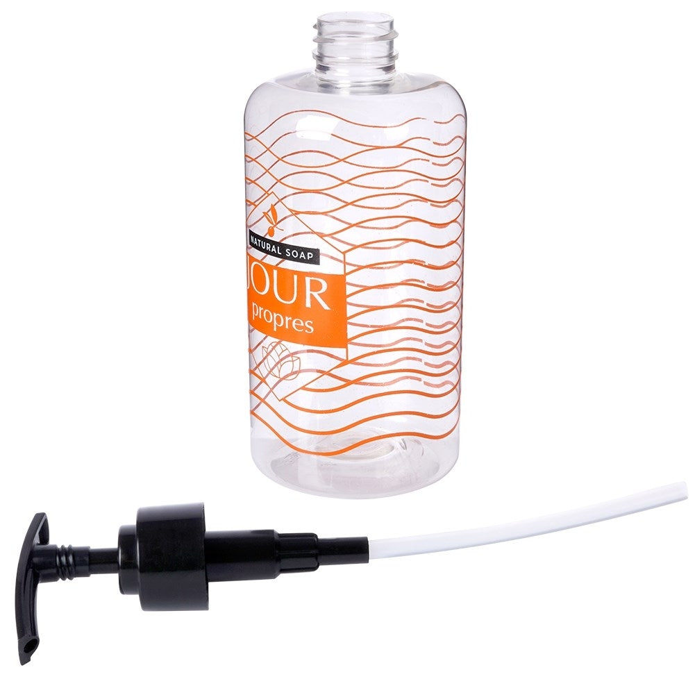 Transparent soap dispenser 500 ml for kitchen and bathroom