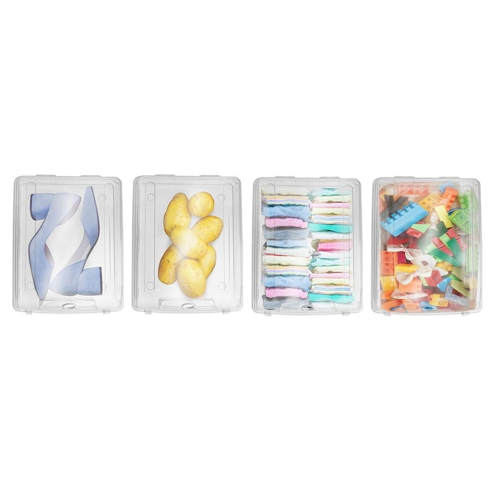 Transparent storage box with lid and ventilation hole