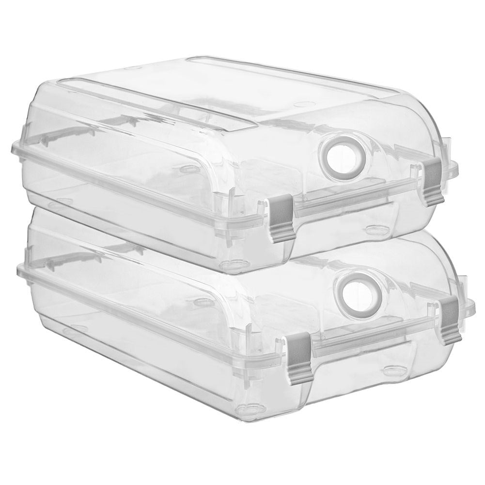 Transparent storage box with lid and ventilation hole