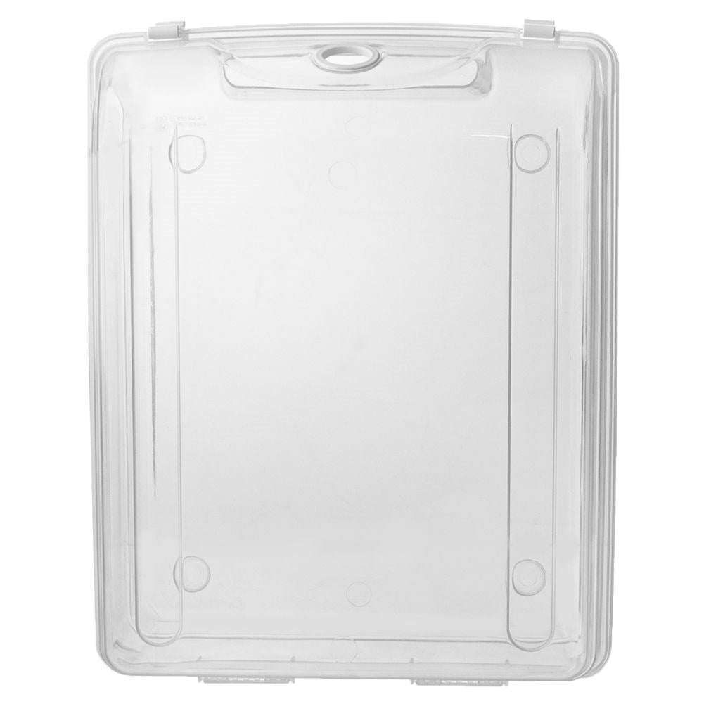 Transparent storage box with lid and ventilation hole