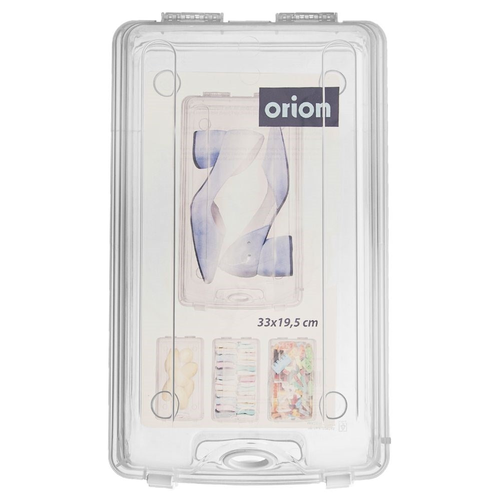 Transparent storage box with lid and ventilation hole