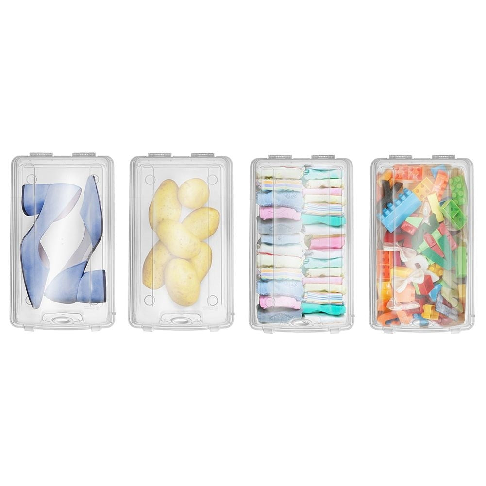 Transparent storage box with lid and ventilation hole