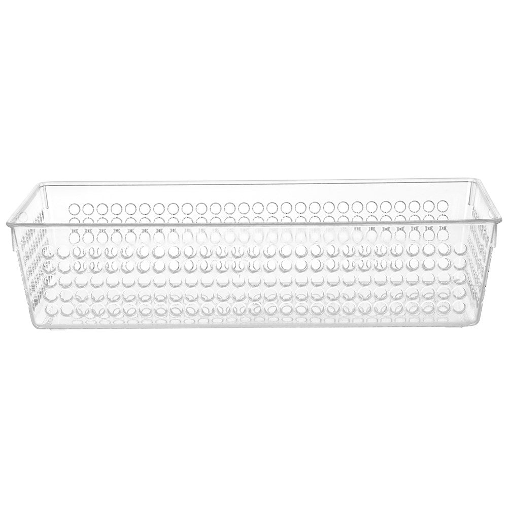 Transparent storage box with perforated sides
