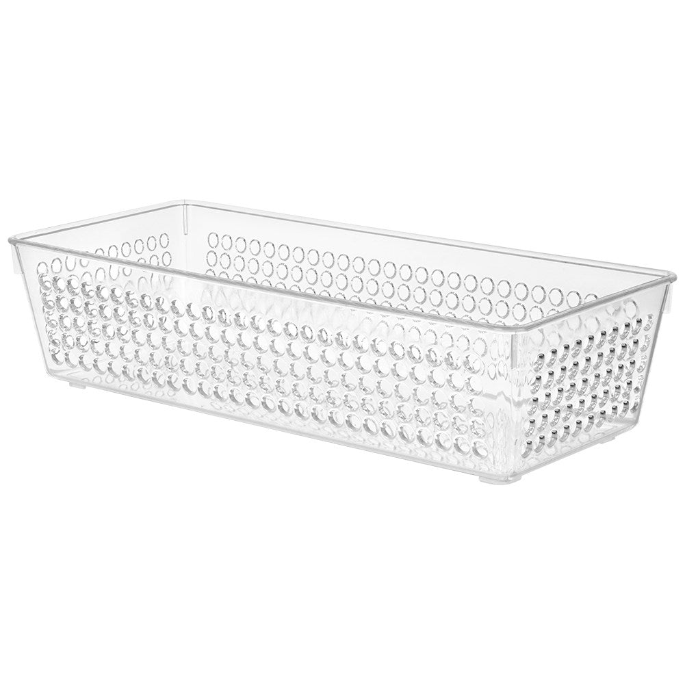 Transparent storage box with perforated sides