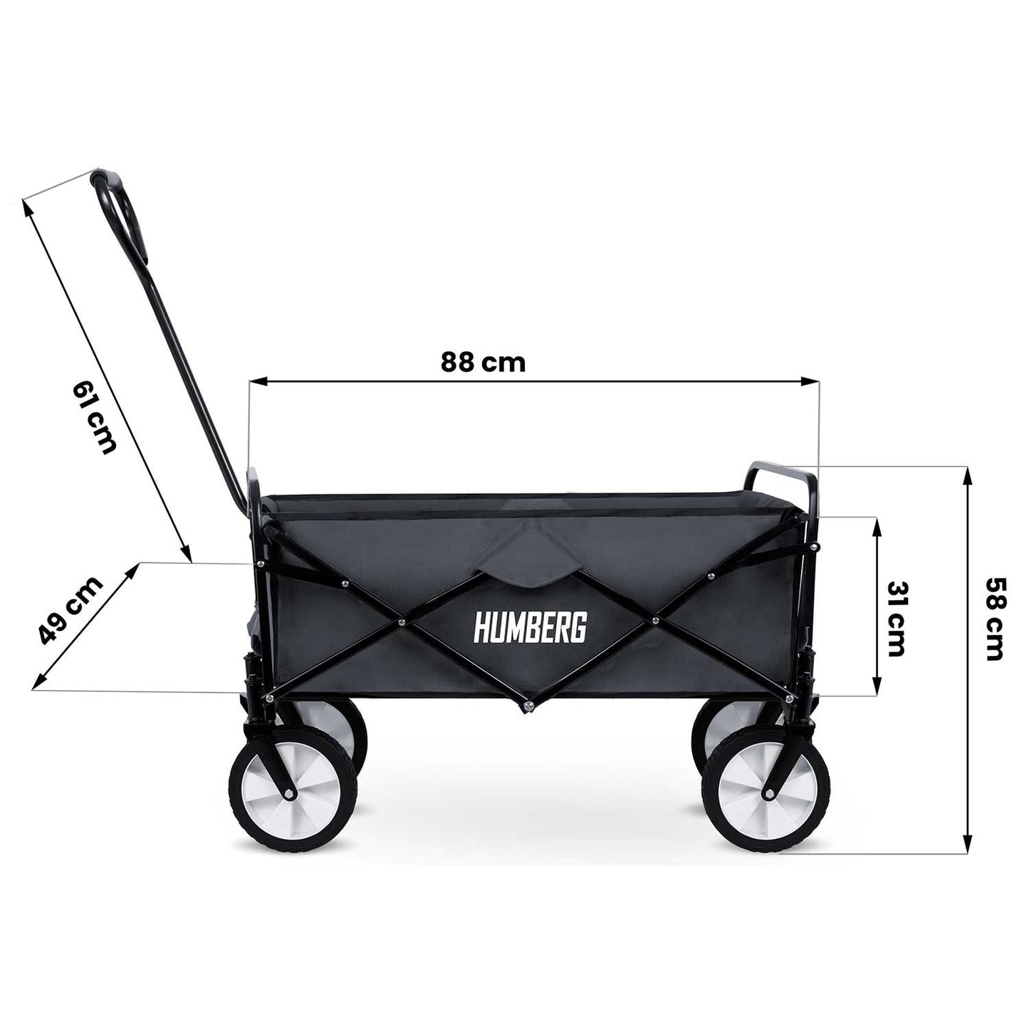 Transport trolley, foldable 80L Humberg HM-511