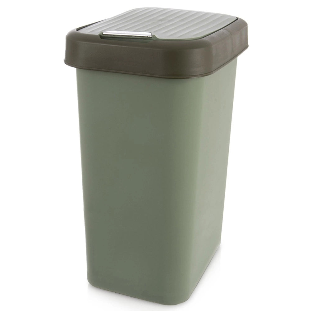 Trash Bin, Green Plastic, 25L Capacity, Tilt Lid