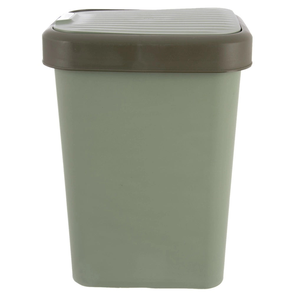 Trash Bin, Green Plastic, 25L Capacity, Tilt Lid