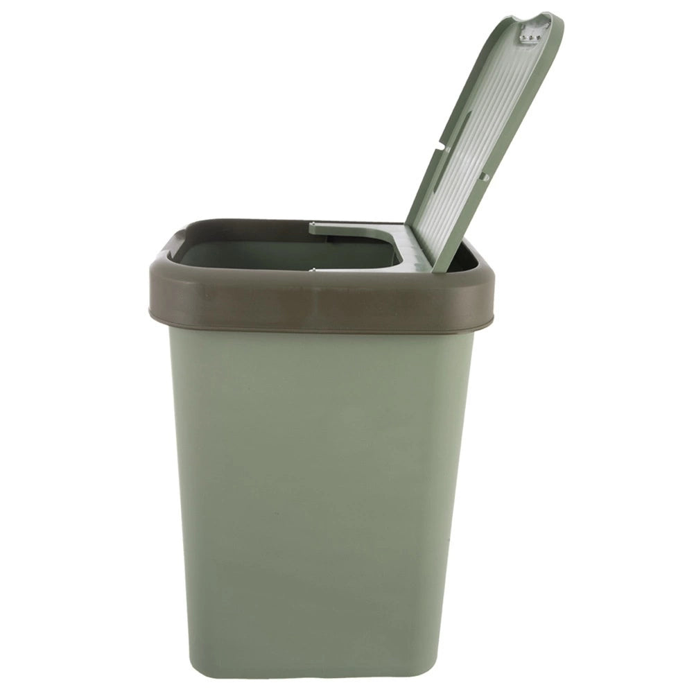Trash Bin, Green Plastic, 25L Capacity, Tilt Lid