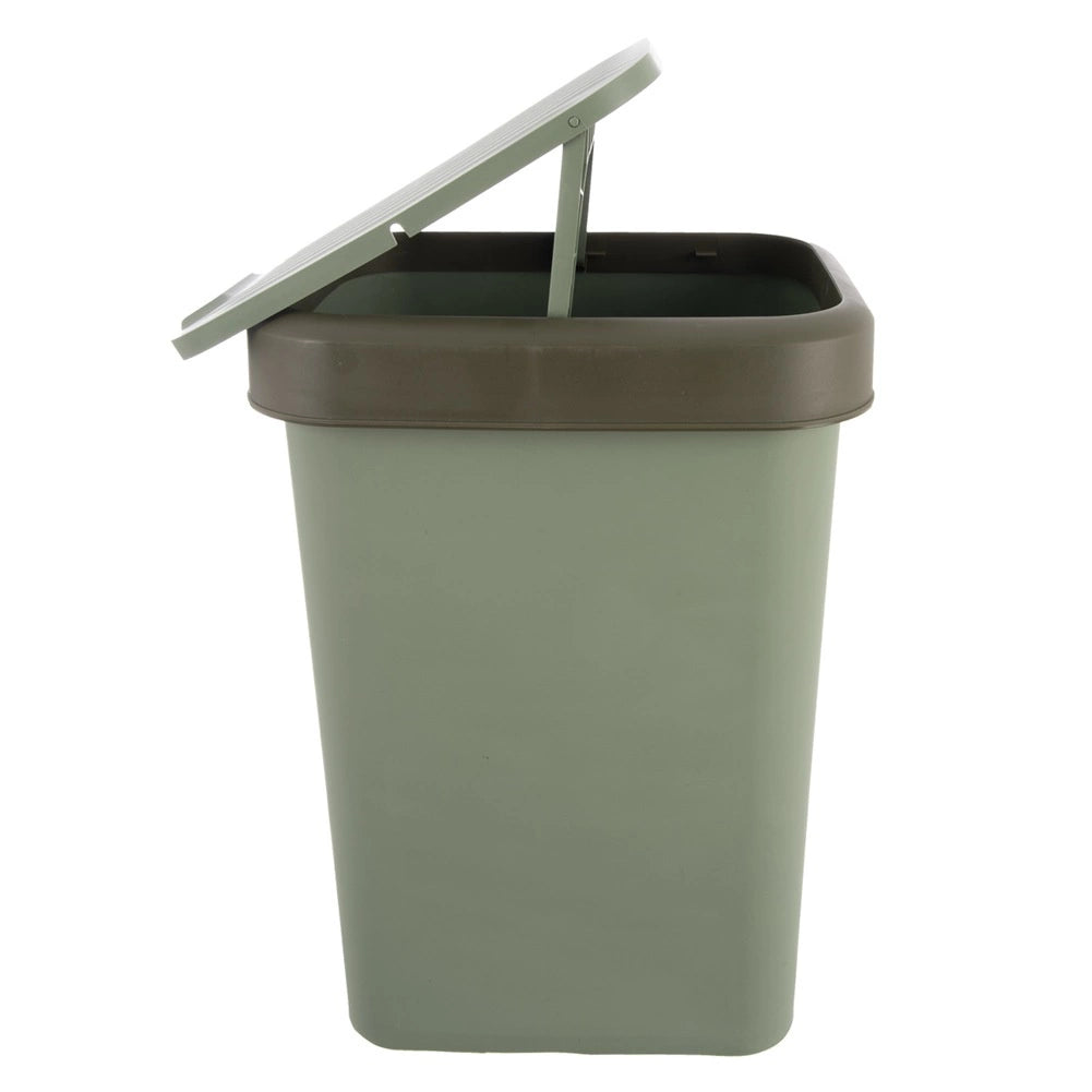 Trash Bin, Green Plastic, 25L Capacity, Tilt Lid