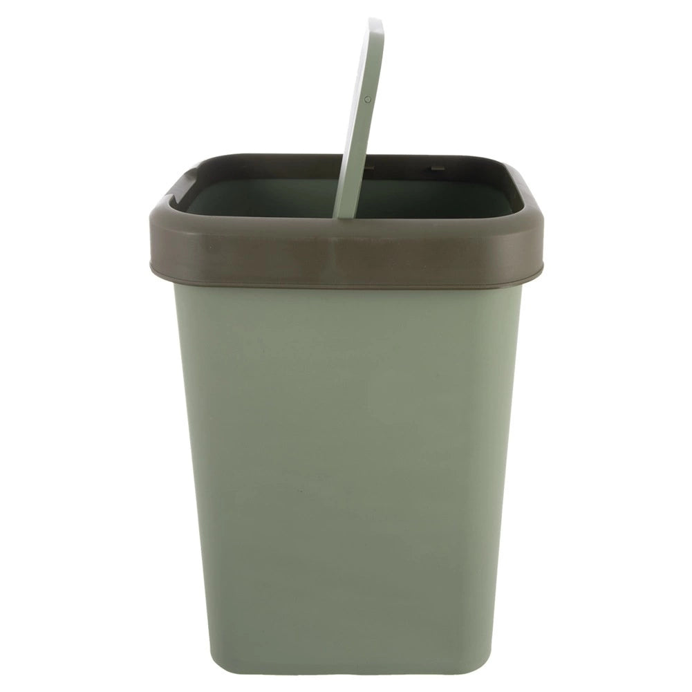 Trash Bin, Green Plastic, 25L Capacity, Tilt Lid
