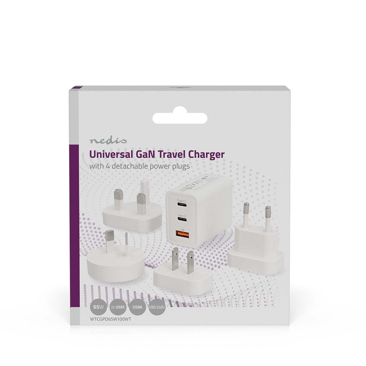 Travel Adapter | 100 - 240 V AC 50/60 Hz | 65 W | White