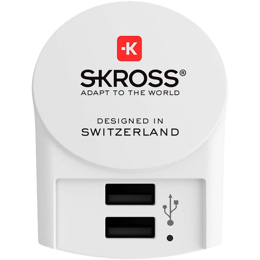 Travel Adapter Europe USB Charger – 2 Ports, 160+ Countries