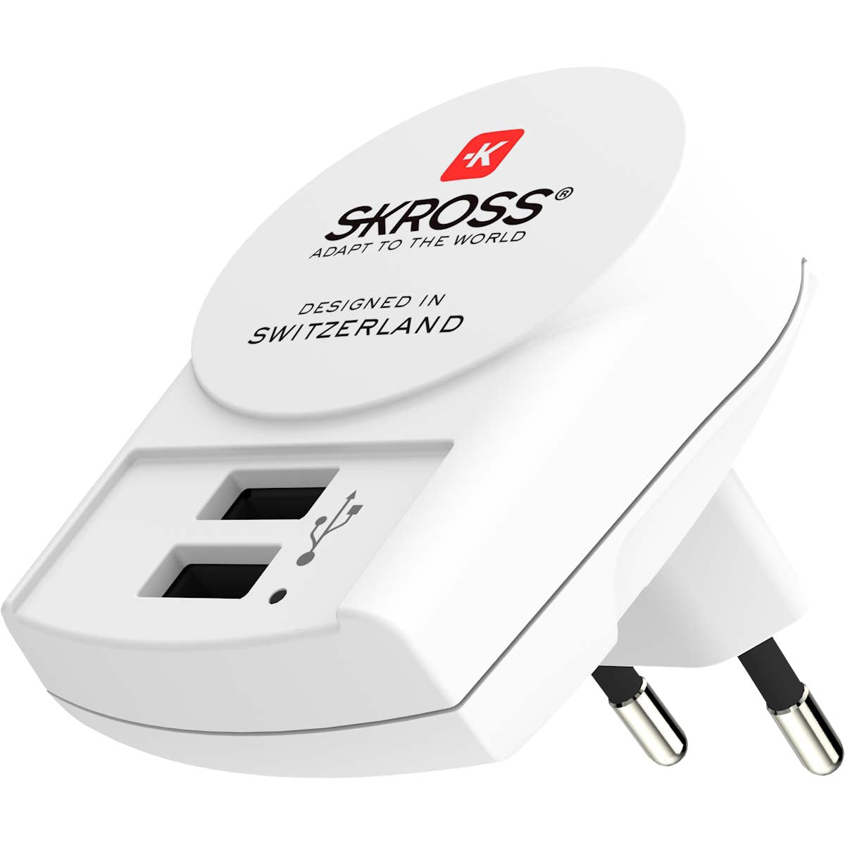 Travel Adapter Europe USB Charger – 2 Ports, 160+ Countries