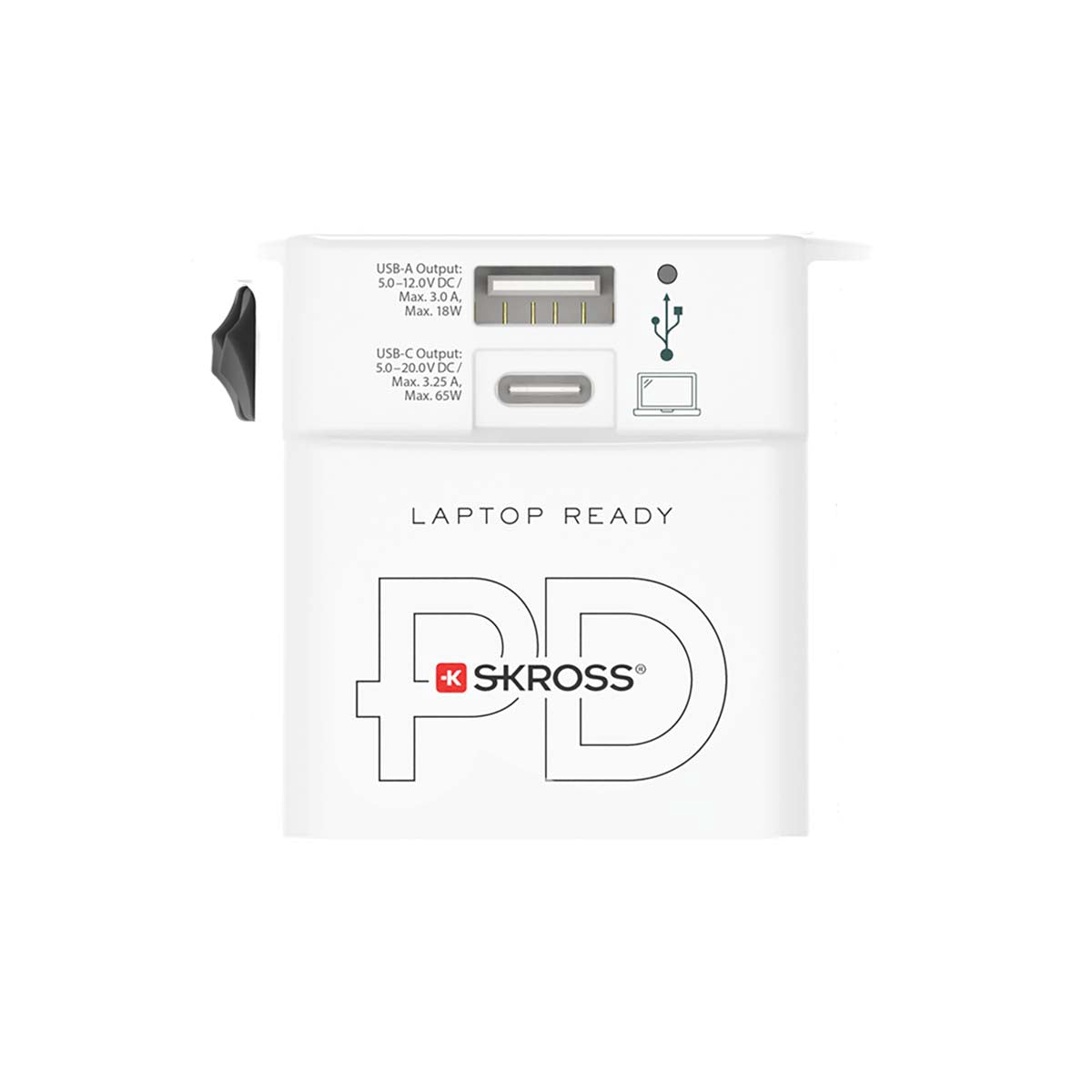 Travel Adapter with Dual USB Charger, 65W Power Delivery