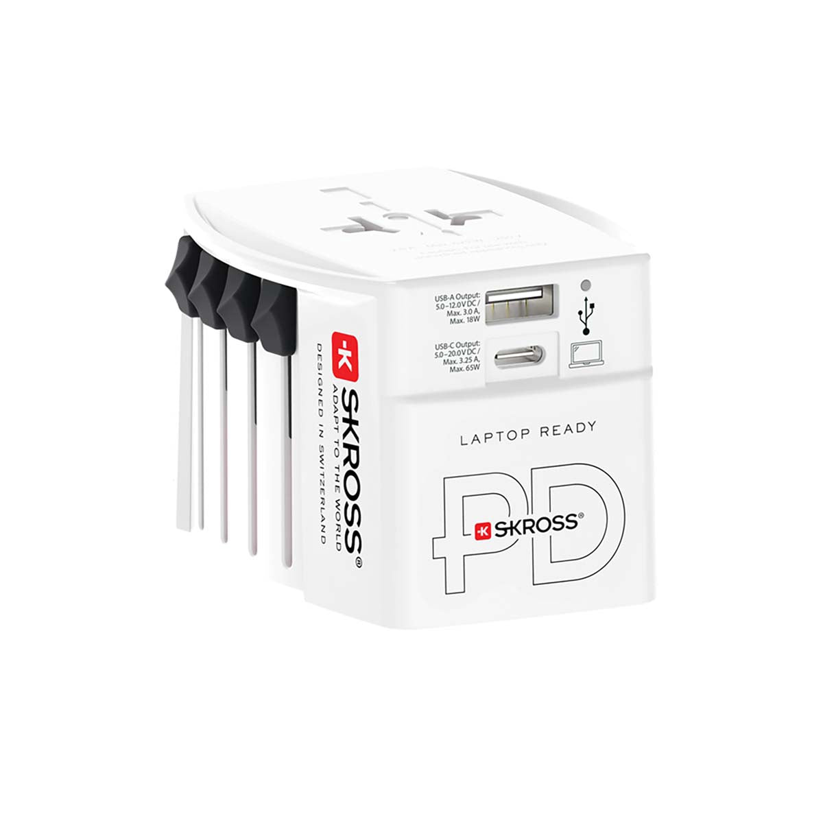 Travel Adapter with Dual USB Charger, 65W Power Delivery