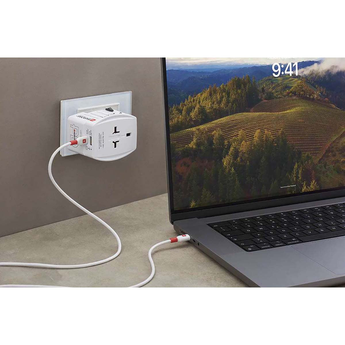 Travel Adapter with Dual USB Charger, 65W Power Delivery