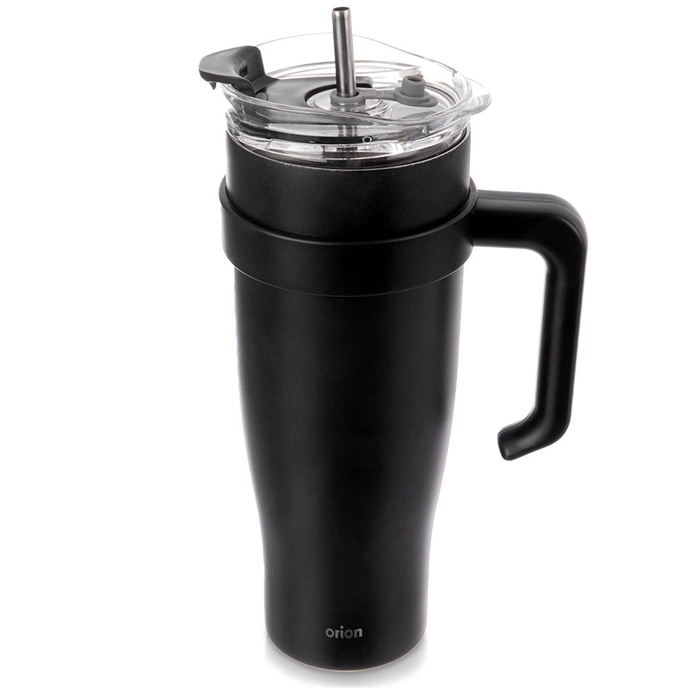 Travel Mug, 1.2L Steel Black with Handle