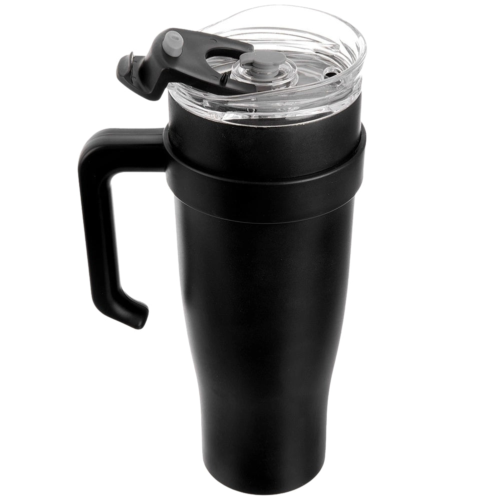 Travel Mug, 1.2L Steel Black with Handle
