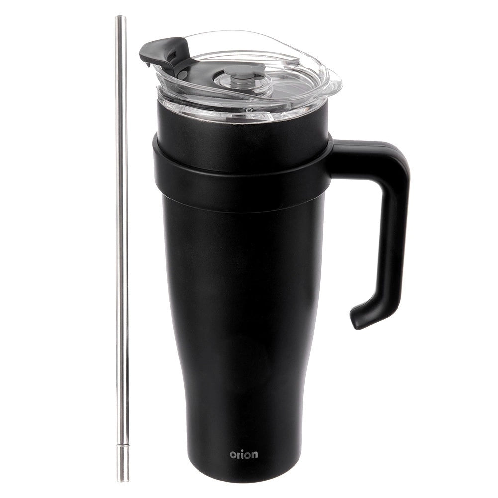 Travel Mug, 1.2L Steel Black with Handle