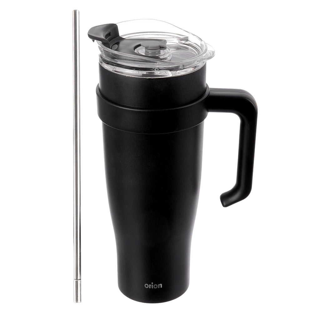 Travel Mug, 1.2L Steel Black with Handle