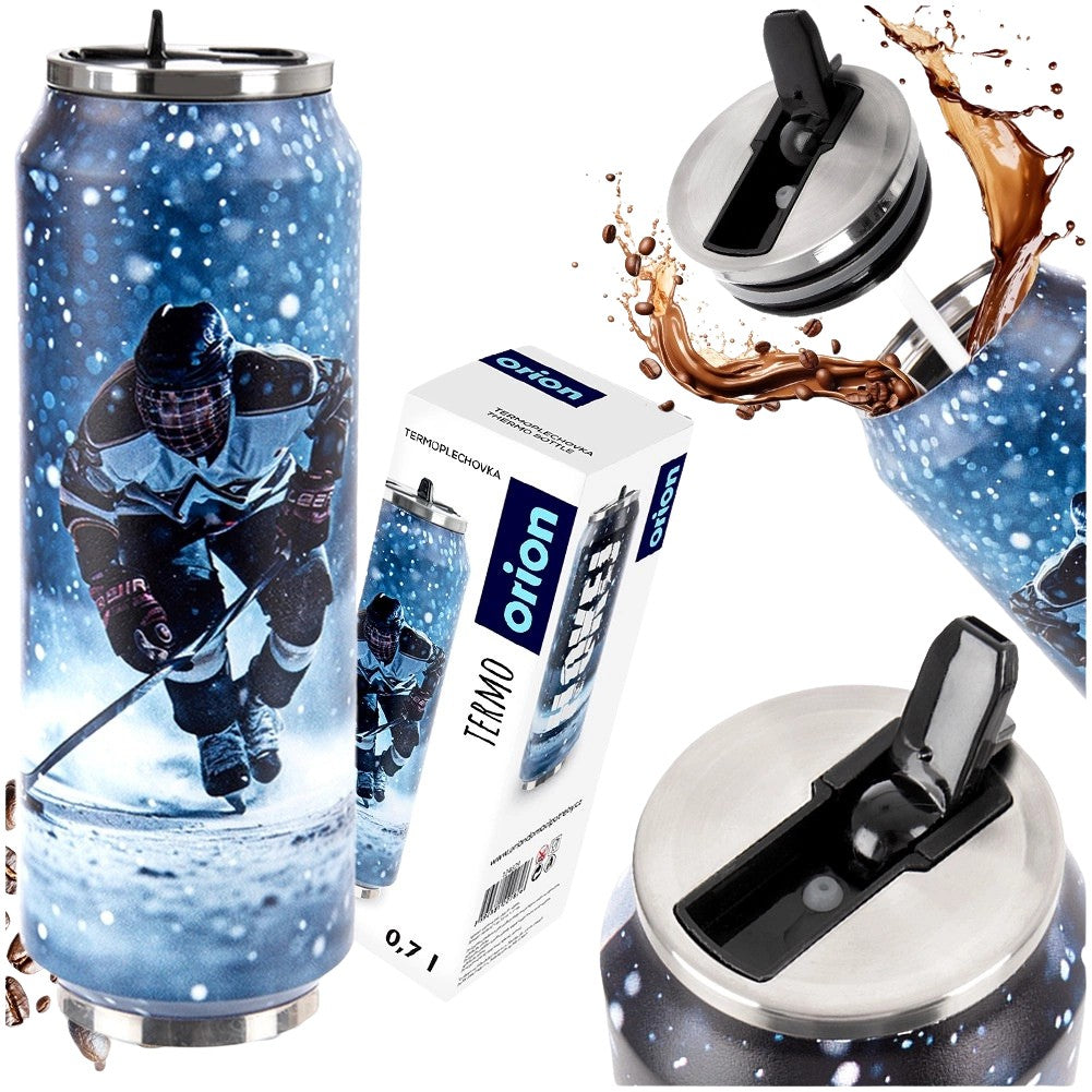 Travel Mug 700 ml, Stainless Steel, Hockey Design