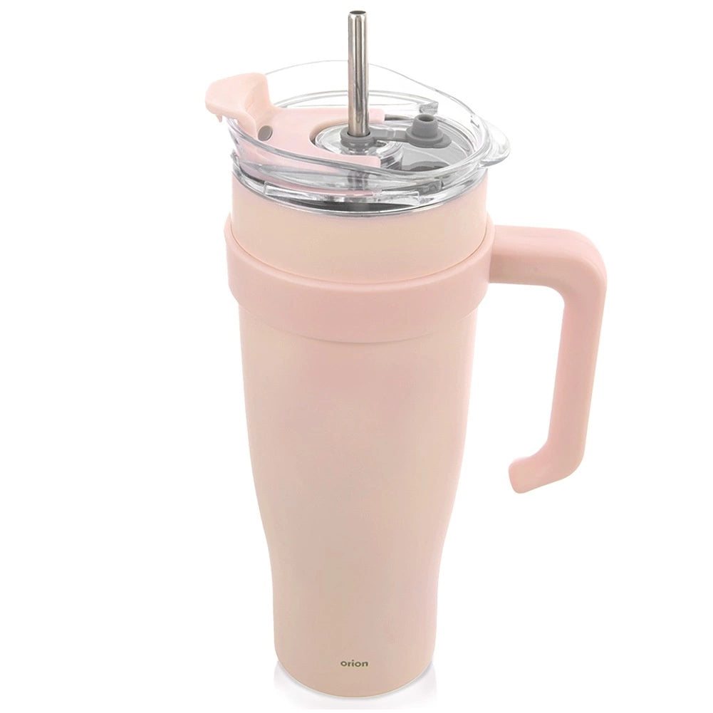 Travel Mug, Stainless Steel, Pink, 1.2L, With Handle