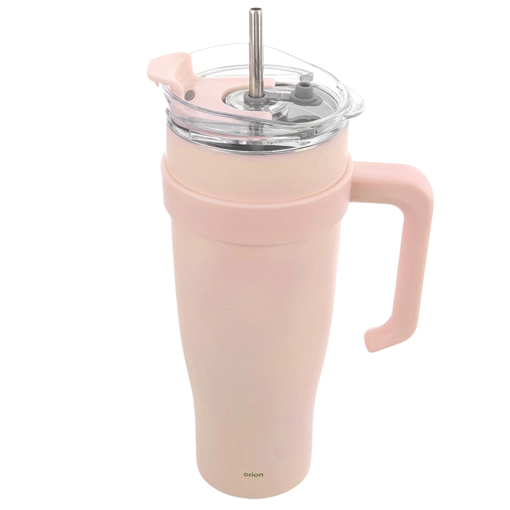Travel Mug, Stainless Steel, Pink, 1.2L, With Handle