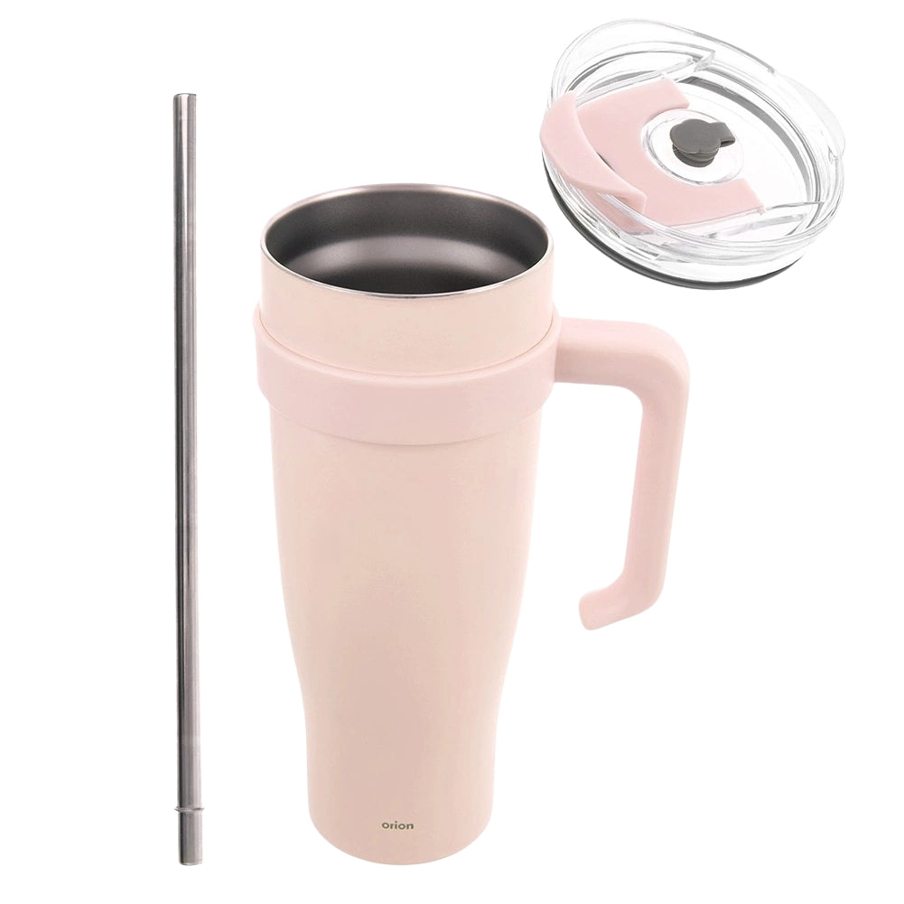 Travel Mug, Stainless Steel, Pink, 1.2L, With Handle