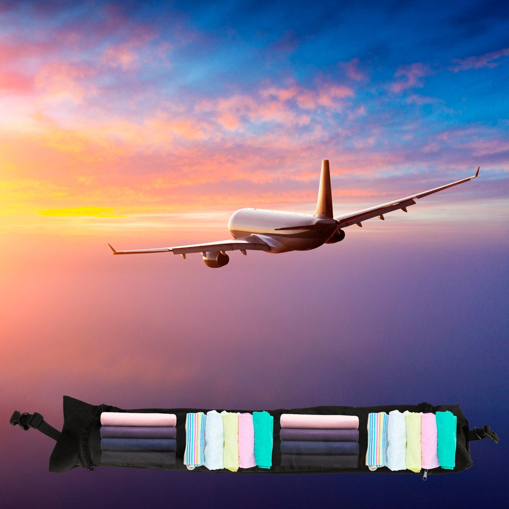 Travel Neck Pillow with Storage Compartment, Black